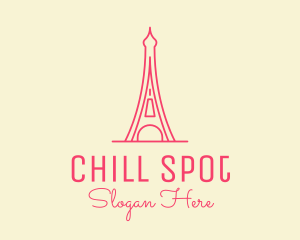 Pink Eiffel Tower  logo design