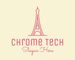 Pink Eiffel Tower  logo design