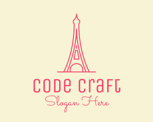 Pink Eiffel Tower  logo design