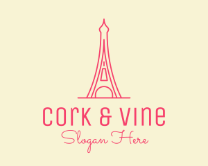 Pink Eiffel Tower  logo design