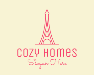 Pink Eiffel Tower  logo design