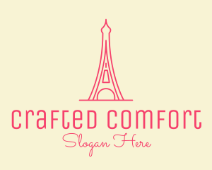 Pink Eiffel Tower  logo design