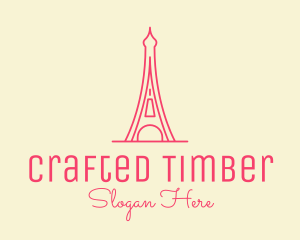 Pink Eiffel Tower  logo design