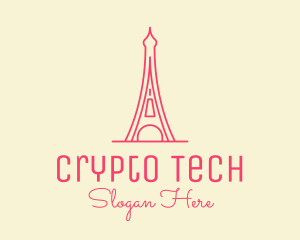 Pink Eiffel Tower  logo design