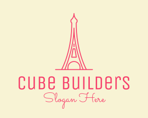 Pink Eiffel Tower  logo design