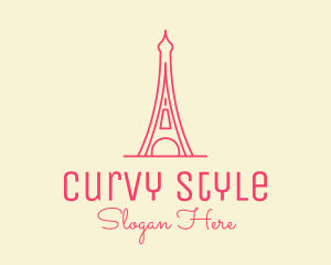 Pink Eiffel Tower  logo design