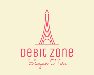 Pink Eiffel Tower  logo design