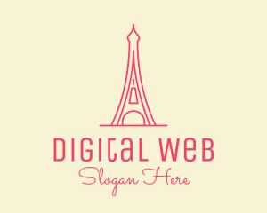 Pink Eiffel Tower  logo design