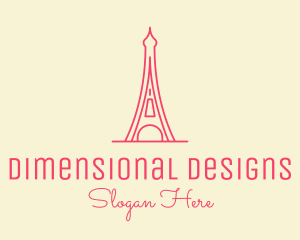 Pink Eiffel Tower  logo design