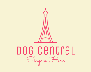 Pink Eiffel Tower  logo design