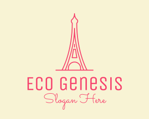 Pink Eiffel Tower  logo design