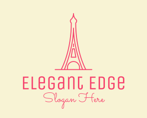 Pink Eiffel Tower  logo design