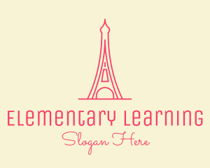 Pink Eiffel Tower  logo design