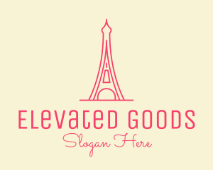 Pink Eiffel Tower  logo design