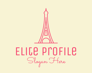 Pink Eiffel Tower  logo design