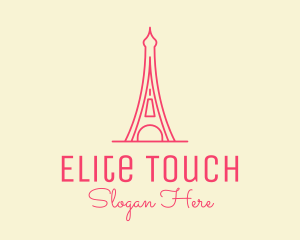 Pink Eiffel Tower  logo design