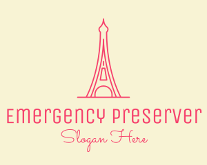 Pink Eiffel Tower  logo design