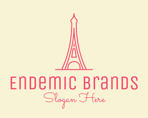 Pink Eiffel Tower  logo design