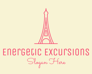 Pink Eiffel Tower  logo design