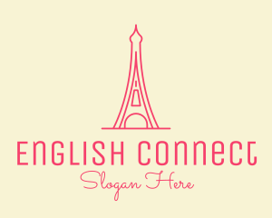 Pink Eiffel Tower  logo design