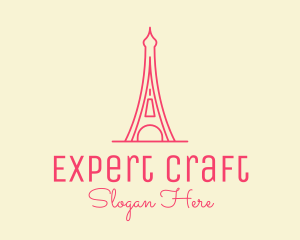 Pink Eiffel Tower  logo design