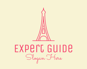 Pink Eiffel Tower  logo design