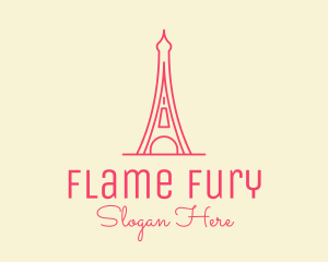 Pink Eiffel Tower  logo design