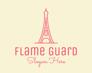 Pink Eiffel Tower  logo design