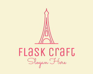 Pink Eiffel Tower  logo design