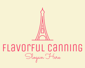 Pink Eiffel Tower  logo design