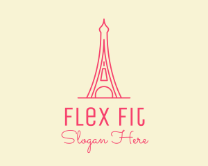 Pink Eiffel Tower  logo design