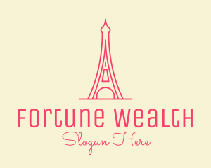 Pink Eiffel Tower  logo design