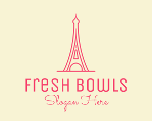 Pink Eiffel Tower  logo design