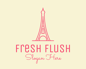 Pink Eiffel Tower  logo design