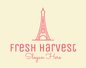 Pink Eiffel Tower  logo design