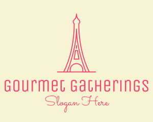 Pink Eiffel Tower  logo design