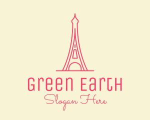 Pink Eiffel Tower  logo design