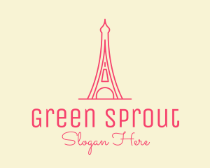 Pink Eiffel Tower  logo design