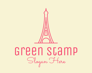 Pink Eiffel Tower  logo design