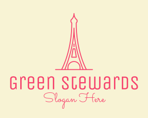 Pink Eiffel Tower  logo design