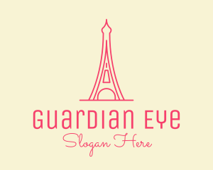 Pink Eiffel Tower  logo design