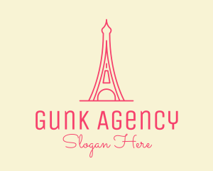 Pink Eiffel Tower  logo design