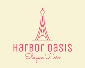 Pink Eiffel Tower  logo design