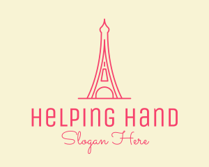 Pink Eiffel Tower  logo design