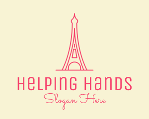 Pink Eiffel Tower  logo design