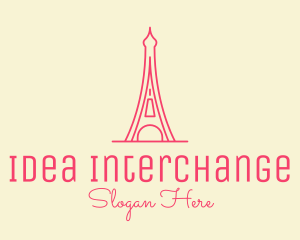 Pink Eiffel Tower  logo design