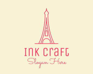 Pink Eiffel Tower  logo design