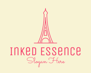 Pink Eiffel Tower  logo design