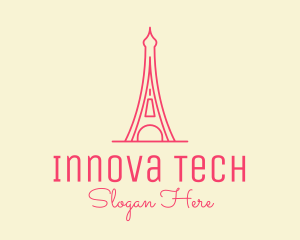 Pink Eiffel Tower  logo design