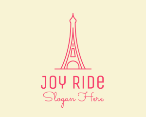 Pink Eiffel Tower  logo design